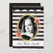 Black and White Photo Afstuderen Open House Kaart (Voorkant / Achterkant)