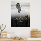 Black and White Photo Celebration of Life Sign Poster (Keuken)