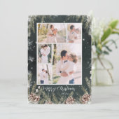 Black and White Photo Christmas Card Feestdagenkaart (Staand voorkant)