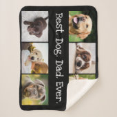 Black and White Photo Collage Best Dog Pap Ever Sherpa Deken (Voorkant)