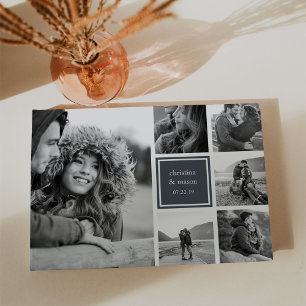 Black and White Photo Collage Wedding Gastenboek