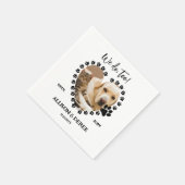 Black and White Photo Dog Cat Pet Wedding Servet (Hoek)