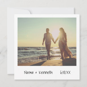 Black and White Photo Engagement Party Kaart