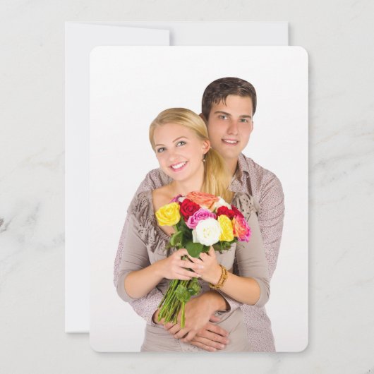 Black and White Photo Engagement Party Uitnodiging (Achterkant)