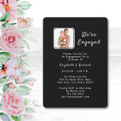 Black and White Photo Engagement Party Uitnodiging