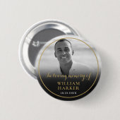Black and White Photo in Loing Memory Funeral Ronde Button 5,7 Cm (Voorkant /achterkant)