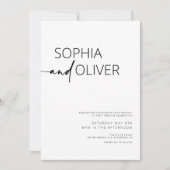 Black and White Photo Modern Wedding Kaart (Voorkant)