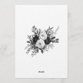 Black and White Photo Template Botanical  Wedding  Kaart (Achterkant)