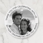 Black and White Photo Thank You Bedankjes Labels (Voorkant)