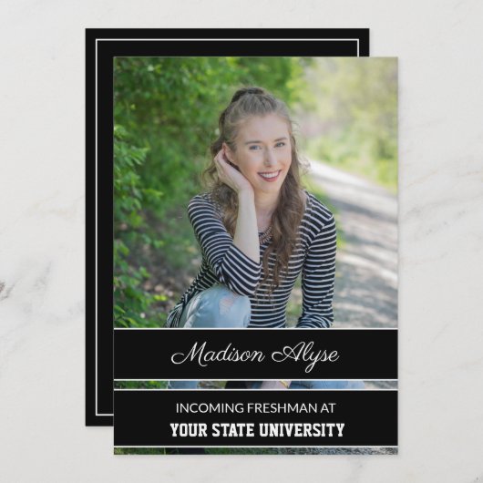 Black and White Photo Trunk Party Kaart (Voorkant / Achterkant)