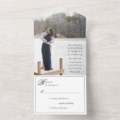 Black and White Photo Wedding All In One Uitnodiging (Binnen)