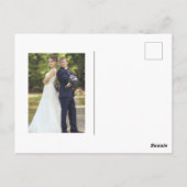 Black and White Photo Wedding Briefkaart (Achterkant)