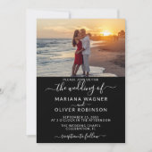 Black and White Photo Wedding Kaart (Voorkant)