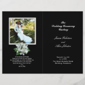 Black and White Photo Wedding Program Folded (Voorkant)