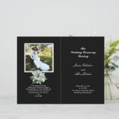 Black and White Photo Wedding Program Folded (Staand voorkant)