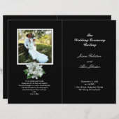 Black and White Photo Wedding Program Folded (Voorkant / Achterkant)
