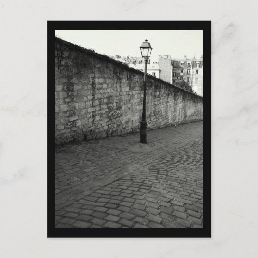 Black and White Photography of Paris Lamp Post Briefkaart (Voorkant)