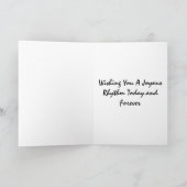 Black and White Piano Keys Happy Birthday Kaart (Binnen)