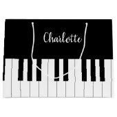 Black and White Piano Keys met aangepaste naam Groot Cadeauzakje (Voorkant)