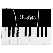 Black and White Piano Keys met aangepaste naam Groot Cadeauzakje (Achterkant)
