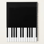 Black and White Piano Keys met aangepaste naam Planner (Achterkant)