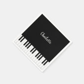 Black and White Piano Keys met aangepaste naam Servet (Hoek)