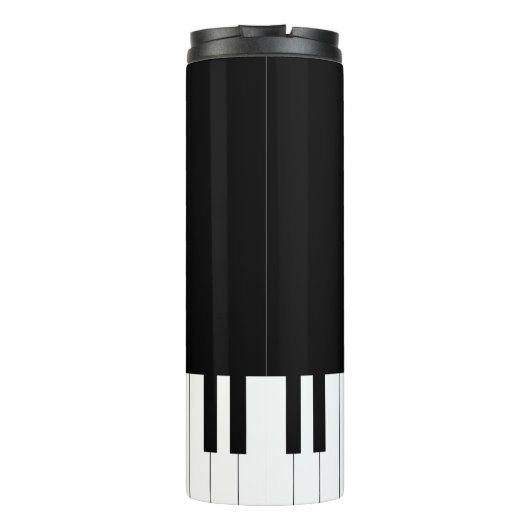 Black and White Piano Keys met aangepaste naam Thermosbeker (Achterkant)