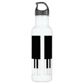 Black and White Piano Keys met aangepaste naam Waterfles (Achterkant)