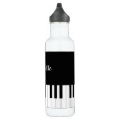 Black and White Piano Keys met aangepaste naam Waterfles (Rechts)
