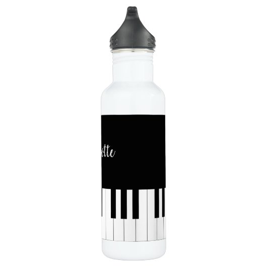 Black and White Piano Keys met aangepaste naam Waterfles (Rechts)
