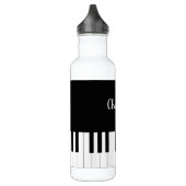 Black and White Piano Keys met aangepaste naam Waterfles (Links)