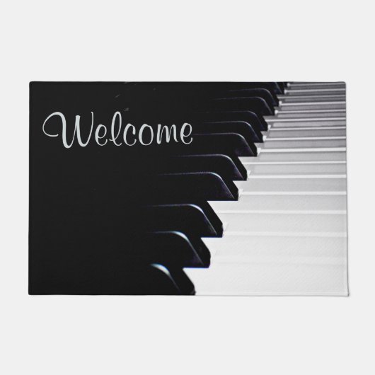 Black and White Piano Keys Welkom Mat Doormat (Voorkant)