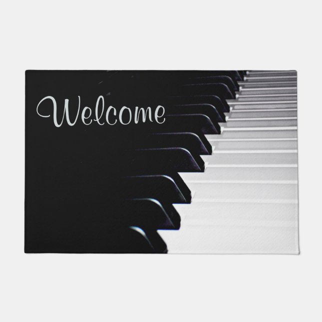 Black and White Piano Keys Welkom Mat Doormat (Voorkant)