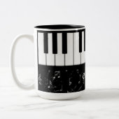 Black and White Piano Music-Mok Tweekleurige Koffiemok (Links)