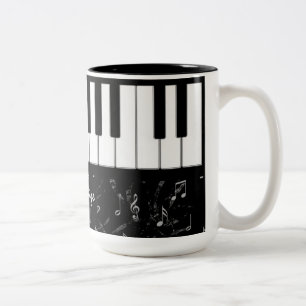 Black and White Piano Music-Mok Tweekleurige Koffiemok