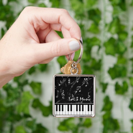 Black and White Piano Music Sleutelhanger (Hand)