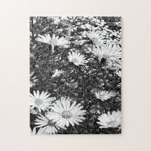 black and white pixel art  legpuzzel