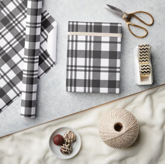 Black and White Plaid Cadeaupapier (Crafts)