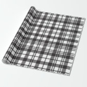 Black and White Plaid Cadeaupapier (Uitgerold)