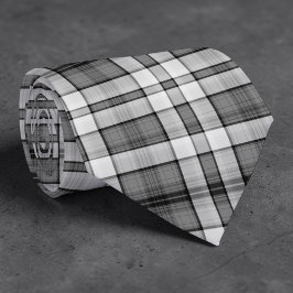 Black and White Plaid Custom Necktie Stropdas