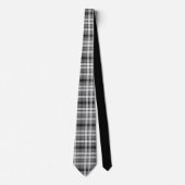 Black and White Plaid Custom Necktie Stropdas (Voorkant)
