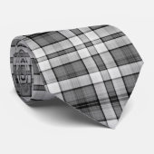 Black and White Plaid Custom Necktie Stropdas (Opgerold)