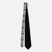 Black and White Plaid Custom Necktie Stropdas (Achterkant)