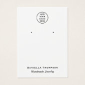 Black and White Plain Jewelry Earring Display Kaar Visitekaartje (Voorkant)
