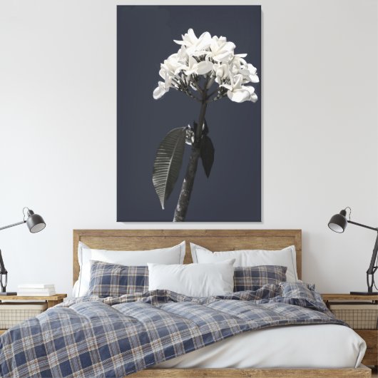 Black and White Plumeria Canvas Afdruk (Insitu (Slaapkamer))