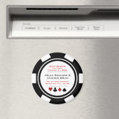 Black and White Poker Chip Wedding Save the Date Magneet (Insitu (Vaatwasser))