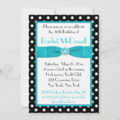 Black and White Polka Dot 30th Birthday Invitation Kaart (Voorkant)