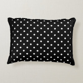 Black and white polka dot Dog pic Accent Kussen