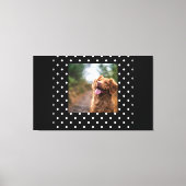 Black and white polka dot Dog pic Canvas Afdruk (Voorkant)