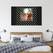 Black and white polka dot Dog pic Canvas Afdruk (Insitu (Slaapkamer))